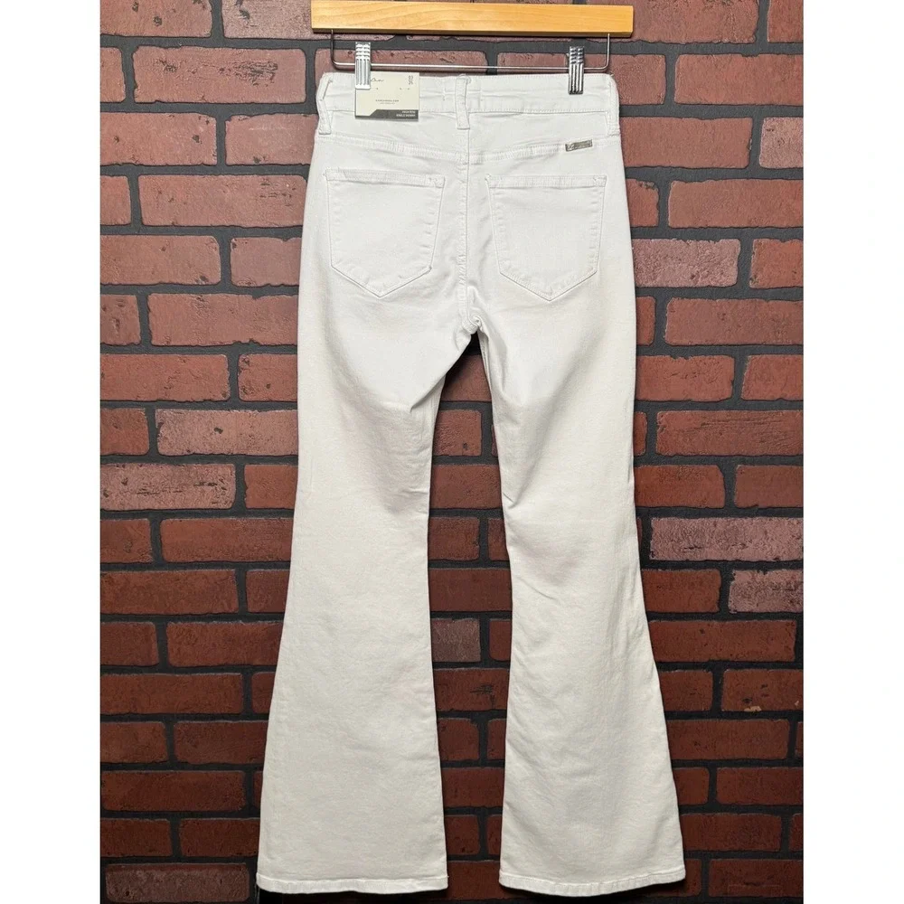 Kancan Petite Hilary Mid Rise Flare White Jeans‎ Boho Casual Women's 03/25 NWT